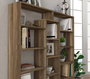 Hanah Home Estantería Escandinava Walnut, Tablero de Partículas Melamina, Nogal, 125x135.7x22cm